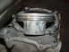 2004 Yamaha YFZ450 - Close-up of an engine cylinder and piston assembly.