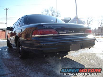 Rear view of black 1992 Ford Crown Victoria