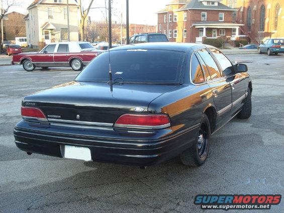 Black 1992 Ford Crown Victoria rear view
