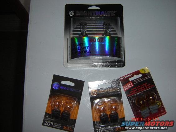 GE Nighthawk 9007 headlight bulbs and smaller amber bulbs