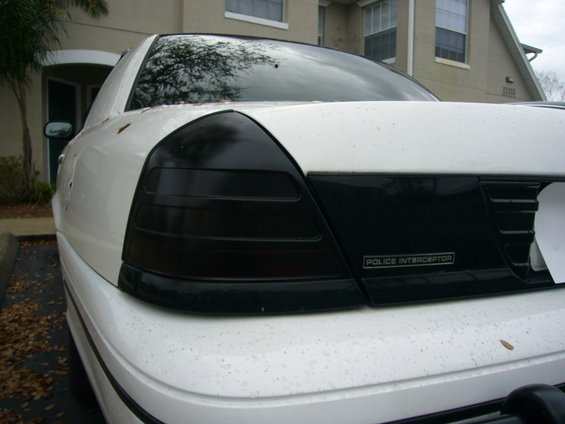 2000 Ford Crown Victoria Police Interceptor rear with smoked tail lights