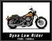 1998 Ford Crown Victoria - A yellow and black Harley-Davidson Dyna Low Rider motorcycle is shown from the side against a white background.