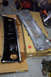 1968 Ford Mustang - Car body panels laid out on cardboard, possibly for restoration or repair.