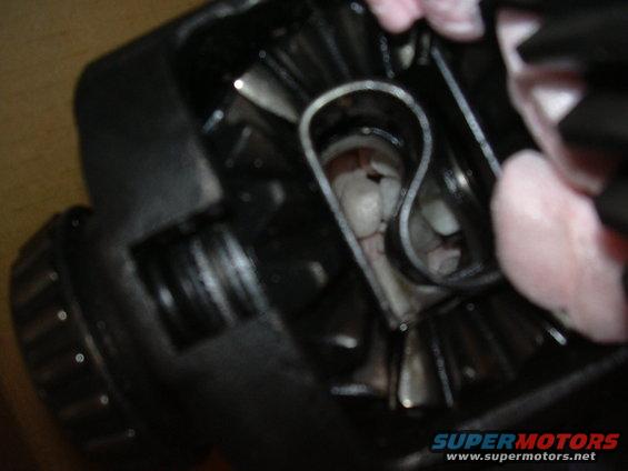 close-up of differential gears inside a housing
