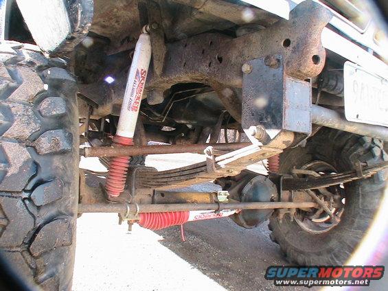 1977 Ford F-250 rear axle and suspension with Skyjacker shocks