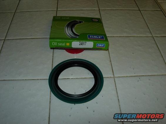 SKF oil seal part 24917 with green outer edge and black inner seal