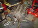 1976 Ford F-100 - Engine block with timing chain and gears, part of a vehicle restoration project.