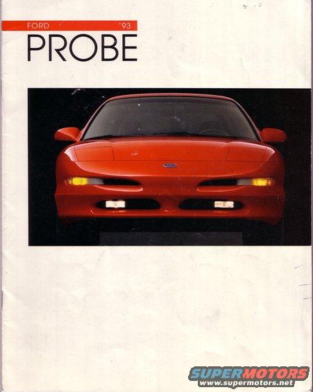 1993 Ford Probe brochure cover showing the front of a red Probe