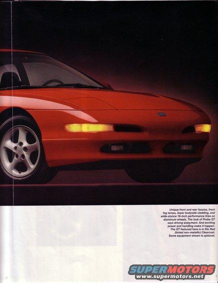 Red 1993 Ford Probe GT front quarter view with fog lamps and 16-inch wheels