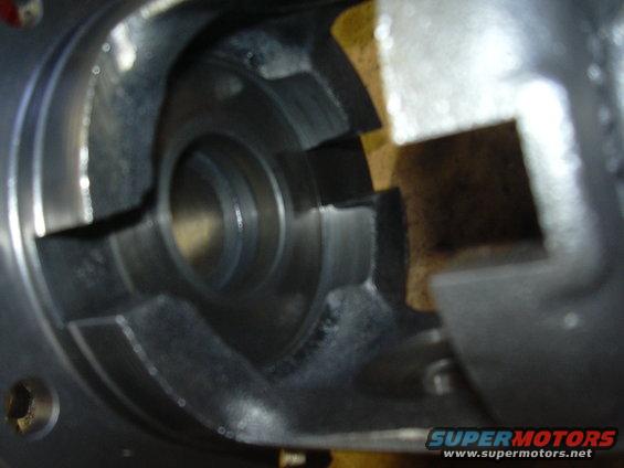 Close-up of differential housing interior with visible gears and metal casing