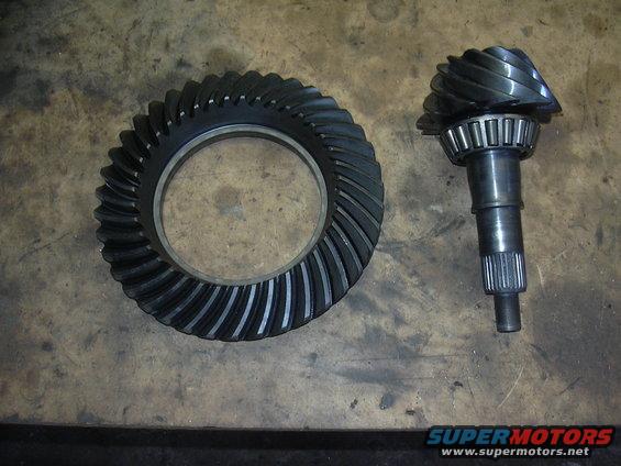 Differential ring gear and pinion gear with bearings on a workbench