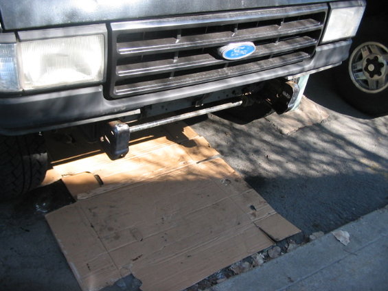 1991 Ford Bronco front grille with blue Ford oval emblem