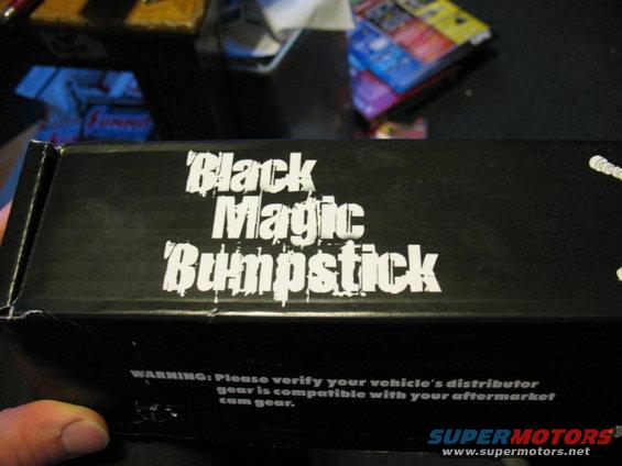 Black Magic Bumpstick product box with warning text
