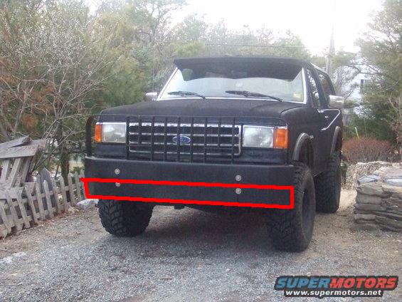 Black Ford Bronco with aftermarket bumper and grille, front view