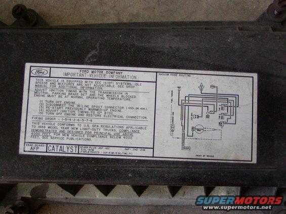 Since this sticker is still on the original air intake system, I figured I better get a picture of it in case I need the info