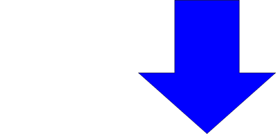 blue arrow pointing down on white background