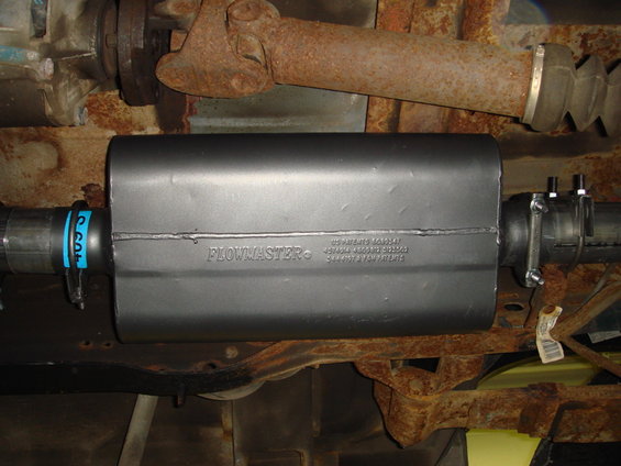 Flowmaster exhaust muffler with visible patent numbers and Atlanta address