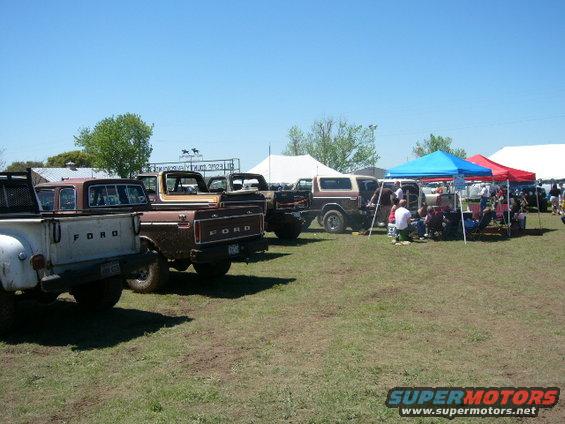 1978 Ford Bronco parked with other Ford trucks