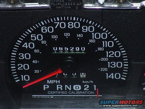 Speedometer and odometer from a vehicle interior
