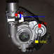 1994 Ford Probe - Turbocharger assembly with various hoses and labeled components, including an MBC.