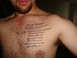 1997 Ford Probe - A chest tattoo displays a poem and the date January 24, 2004.