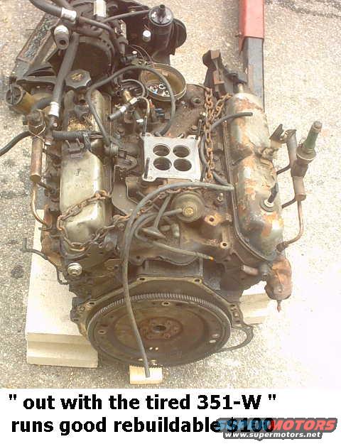 The old tired engine, runs but needs a rebuild, main bearings are worn and oil pressure is to low.
