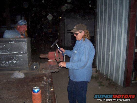 in laws busting open some rocks.
