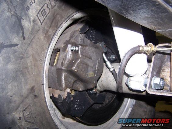 Ford disc swap using front calipers, caliper mounts, rotors, and pads.