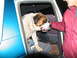 1995 Ford C-350 (Centurion Conversions) - A large St. Bernard dog is being loaded into the back of a van.