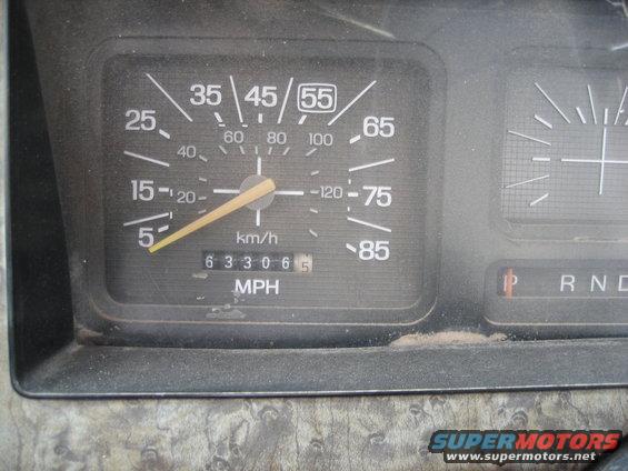 Speedometer and odometer showing 63306 miles