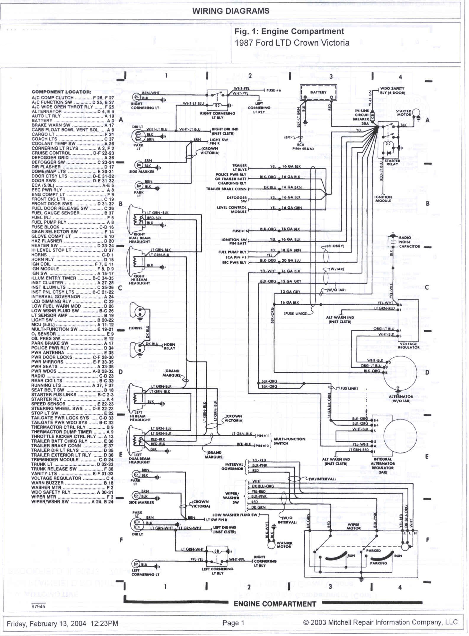 1985 Ford Crown Victoria LTD Wire Diagrams picture ... 1983 ford ltd crown victoria engine diagram 