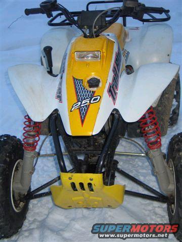 2001 Polaris Trail Blazer 250 ATV front view in snow