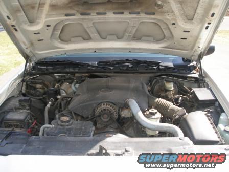 2000 Ford Crown Victoria engine bay with hood open
