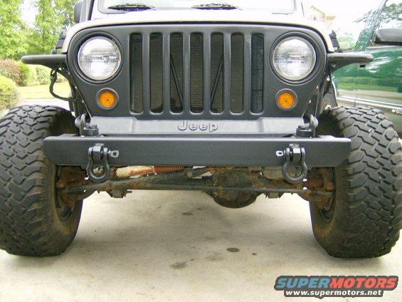 2004 Jeep Wrangler front view, showing aftermarket bumper and grille