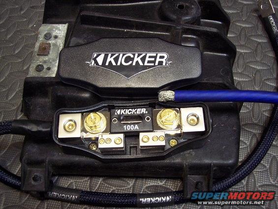 Kicker 100A fuse holder and distribution block with blue power wire
