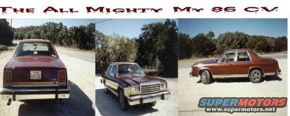 1986 Ford Crown Victoria LTD sedan, brown, rear view, side view, and 3/4 front view