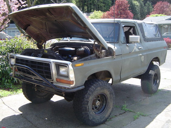 Front with the hood up