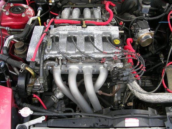 dscn2882.jpg Engine looks to be fairly clean and dry.  No major oil leaks.  He said it was running OK before he parked it.  It has no battery and the MAIN fuse is blown.  He said it wouldn't start, but that may be because the MAIN fuse is blown :)  Has a Megan Racing header, EGR and O2 sensor are hooked up.  I believe the 96-97 PSE had a precat in the stock manifold, so this may be a problem with emissions if you have them.