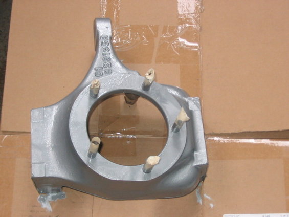 Gray Dana 60 front axle housing with C1 B20155R casting marks and wooden dowels