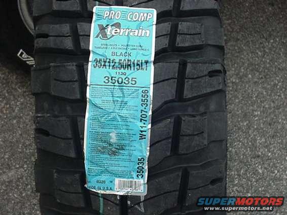 Tire with Pro Comp Xterrain label