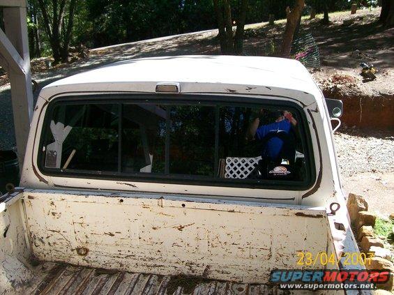 1978 Ford F-250 rear view showing the bed and window. Date stamp 23/04/2007