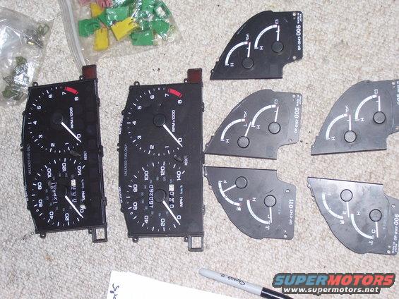 Car dashboard gauges and smaller instrument cluster parts