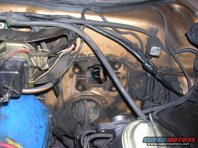 Engine bay wiring harness and brake fluid reservoir with Supermotors.net watermark