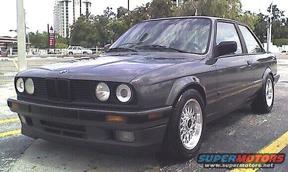 1989 BMW 3 Series coupe, dark gray, BBS wheels, parked outdoors
