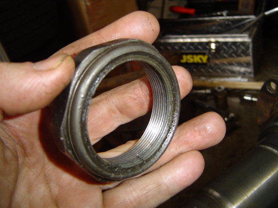 Dana 70 FF axle nut held in hand