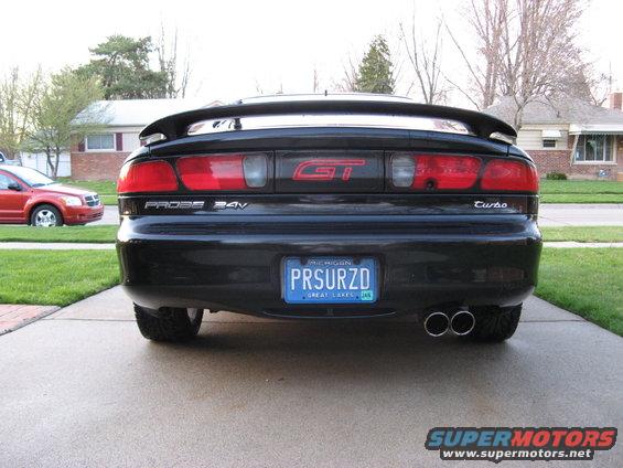 Black 1995 Ford Probe GT Turbo rear view with custom plate