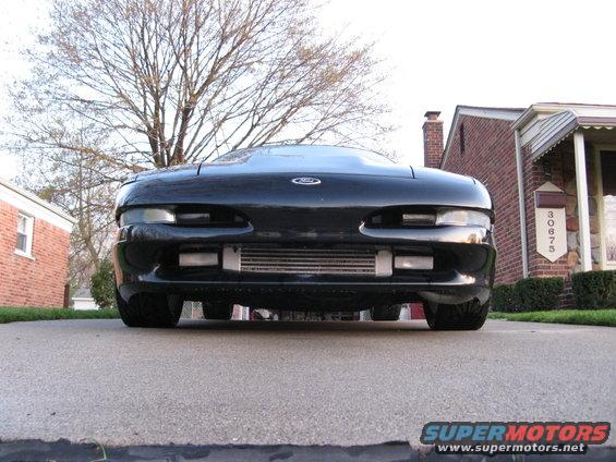 Black Ford Probe with aftermarket intercooler, front view
