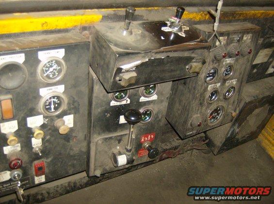 Control panel with gauges and levers