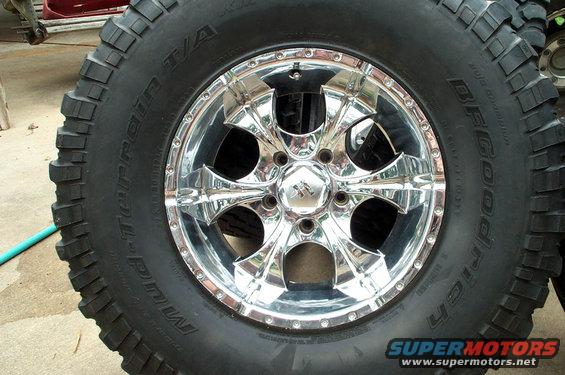 BFGoodrich Mud-Terrain T/A tire on a chrome five-spoke wheel, close-up