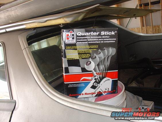 Hurst quarter stick wont be installed till the floorbaords are fixed.